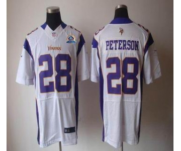 nike nfl jerseys minnesota vikings #28 peterson white[Elite 50th Patch]