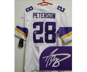 nike nfl jerseys minnesota vikings #28 peterson white[new Elite signature]