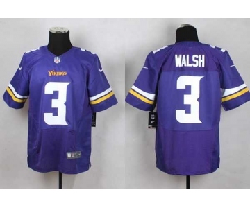 nike nfl jerseys minnesota vikings #3 walsh purple[Elite]