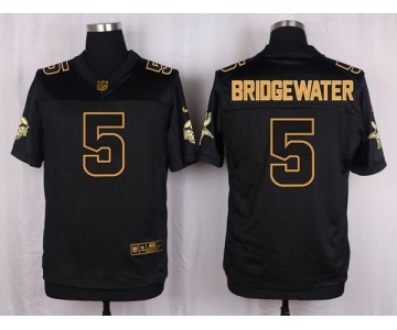 nike nfl jerseys minnesota vikings #5 bridgewater black gold collection[Elite][bridgewater]