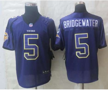 nike nfl jerseys minnesota vikings #5 bridgewater purple[Elite drift fashion][bridgewater]