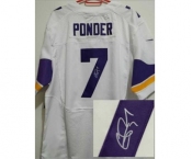 nike nfl jerseys minnesota vikings #7 christian ponder white[new Elite signature]