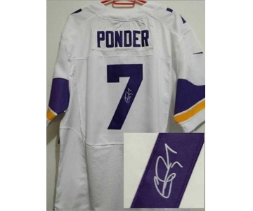 nike nfl jerseys minnesota vikings #7 christian ponder white[new Elite signature]