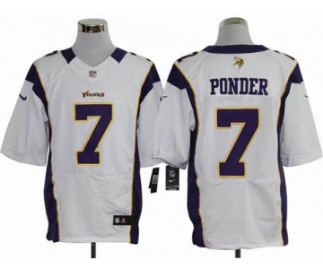 nike nfl jerseys minnesota vikings #7 ponder white[Elite]