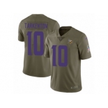 Men Nike Minnesota Vikings #10 Fran Tarkenton Limited Olive 2017 Salute to Service NFL Jersey