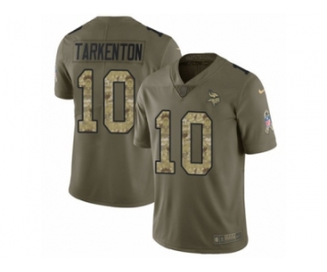 Men Nike Minnesota Vikings #10 Fran Tarkenton Limited Olive Camo 2017 Salute to Service NFL Jersey