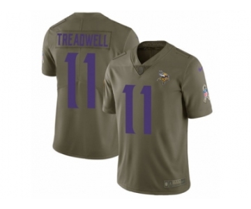 Men Nike Minnesota Vikings #11 Laquon Treadwell Limited Olive 2017 Salute to Service NFL Jersey