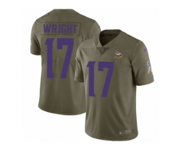 Men Nike Minnesota Vikings #17 Jarius Wright Limited Olive 2017 Salute to Service NFL Jersey