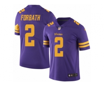 Men Nike Minnesota Vikings #2 Kai Forbath Limited Purple Rush Vapor Untouchable NFL Jersey