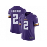 Men Nike Minnesota Vikings #2 Kai Forbath Purple Team Color Vapor Untouchable Limited Player NFL Jersey