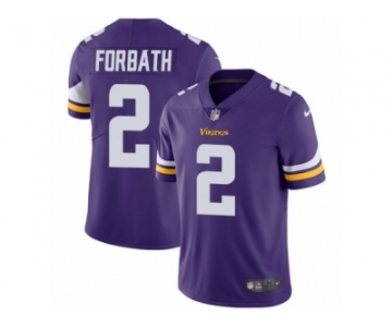 Men Nike Minnesota Vikings #2 Kai Forbath Purple Team Color Vapor Untouchable Limited Player NFL Jersey