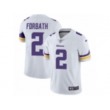 Men Nike Minnesota Vikings #2 Kai Forbath White Vapor Untouchable Limited Player NFL Jersey