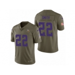 Men Nike Minnesota Vikings #22 Harrison Smith Olive 2017 Salute to Service Limited Jerseys