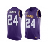 Men Nike Minnesota Vikings #24 Tramaine Brock Limited Purple Player Name & Number Tank Top NFL Jersey