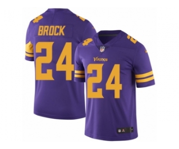 Men Nike Minnesota Vikings #24 Tramaine Brock Limited Purple Rush Vapor Untouchable NFL Jersey