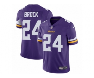 Men Nike Minnesota Vikings #24 Tramaine Brock Purple Team Color Vapor Untouchable Limited Player NFL Jersey