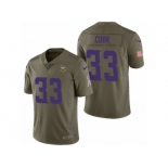 Men Nike Minnesota Vikings #33 Dalvin Cook Olive 2017 Salute to Service Limited Jerseys