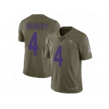 Men Nike Minnesota Vikings #4 Ryan Quigley Limited Olive 2017 Salute to Service NFL Jersey