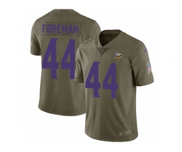 Men Nike Minnesota Vikings #44 Chuck Foreman Limited Olive 2017 Salute to Service NFL Jersey