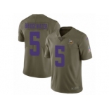 Men Nike Minnesota Vikings #5 Teddy Bridgewater Limited Olive 2017 Salute to Service NFL Jersey