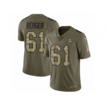 Men Nike Minnesota Vikings #61 Joe Berger Limited Olive Camo 2017 Salute to Service NFL Jersey