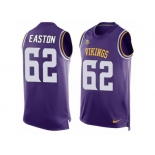 Men Nike Minnesota Vikings #62 Nick Easton Limited Purple Player Name & Number Tank Top NFL Jersey