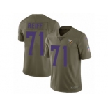 Men Nike Minnesota Vikings #71 Riley Reiff Limited Olive 2017 Salute to Service NFL Jersey