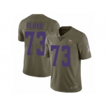 Men Nike Minnesota Vikings #73 Sharrif Floyd Limited Olive 2017 Salute to Service NFL Jerse