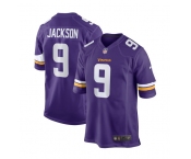 Men Nike Minnesota Vikings #9 Jackson Game Purple Team Color NFL Jerse