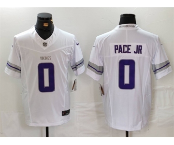 Men's Minnesota Vikings #0 Ivan Pace Jr White Alternate Vapor FUSE Limited Stitched Jersey