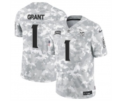 Men's Minnesota Vikings #1 Bud Grant 2024 F.U.S.E Arctic Camo Salute To Service Limited Stitched Football Jersey