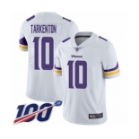 Men's Minnesota Vikings #10 Fran Tarkenton White Vapor Untouchable Limited Player 100th Season Football Jersey