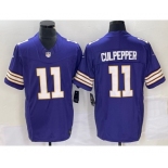 Men's Minnesota Vikings #11 Daunte Culpepper Purple 2023 FUSE Vapor Limited Throwback Stitched Jersey