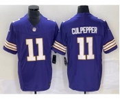 Men's Minnesota Vikings #11 Daunte Culpepper Purple 2023 FUSE Vapor Limited Throwback Stitched Jersey