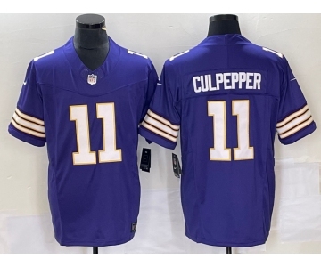 Men's Minnesota Vikings #11 Daunte Culpepper Purple 2023 FUSE Vapor Limited Throwback Stitched Jersey