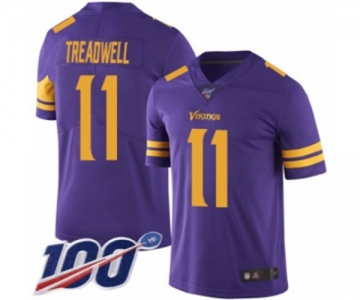 Men's Minnesota Vikings #11 Laquon Treadwell Limited Purple Rush Vapor Untouchable 100th Season Football Jersey