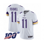 Men's Minnesota Vikings #11 Laquon Treadwell White Vapor Untouchable Limited Player 100th Season Football Jersey