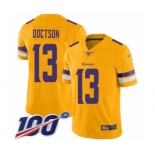 Men's Minnesota Vikings #13 Josh Doctson Limited Gold Inverted Legend 100th Season Football Jersey