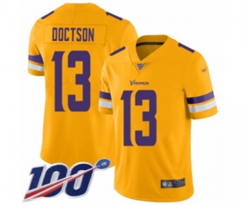 Men's Minnesota Vikings #13 Josh Doctson Limited Gold Inverted Legend 100th Season Football Jersey