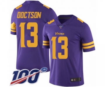 Men's Minnesota Vikings #13 Josh Doctson Limited Purple Rush Vapor Untouchable 100th Season Football Jersey