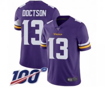 Men's Minnesota Vikings #13 Josh Doctson Purple Team Color Vapor Untouchable Limited Player 100th Season Football Jersey