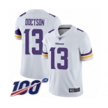 Men's Minnesota Vikings #13 Josh Doctson White Vapor Untouchable Limited Player 100th Season Football Jersey