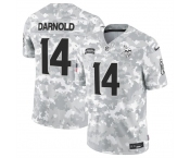 Men's Minnesota Vikings #14 Sam Darnold 2024 F.U.S.E Arctic Camo Salute To Service Limited Stitched Football Jersey