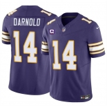 Men's Minnesota Vikings #14 Sam Darnold Purple 2024 F.U.S.E. Throwback With 4-Star C Patch Vapor Untouchable Limited Stitched Jersey