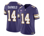 Men's Minnesota Vikings #14 Sam Darnold Purple 2024 F.U.S.E. Throwback With 4-Star C Patch Vapor Untouchable Limited Stitched Jersey