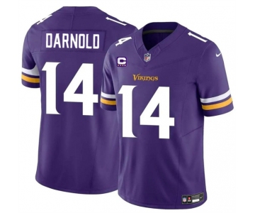 Men's Minnesota Vikings #14 Sam Darnold Purple 2024 F.U.S.E. With 4-Star C Patch Vapor Untouchable Limited Stitched Jersey