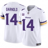 Men's Minnesota Vikings #14 Sam Darnold White 2024 F.U.S.E. With 4-Star C Patch Vapor Untouchable Limited Stitched Jersey