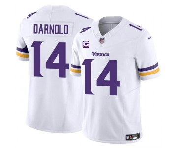 Men's Minnesota Vikings #14 Sam Darnold White 2024 F.U.S.E. With 4-Star C Patch Vapor Untouchable Limited Stitched Jersey