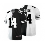 Men's Minnesota Vikings #14 Stefon Diggs Black V White Peace Split Vapor Untouchable Limited Football Jersey