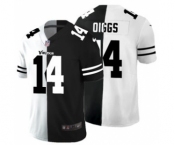 Men's Minnesota Vikings #14 Stefon Diggs Black V White Peace Split Vapor Untouchable Limited Football Jersey